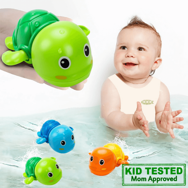 Wind-Up Turtle Bath Toy Set for Toddlers 1–3 – Fun, Interactive & Educational
